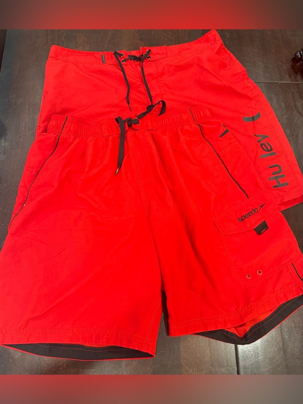 Hurley and Speedo Men’s Bright Red Hybrid Swim Shorts